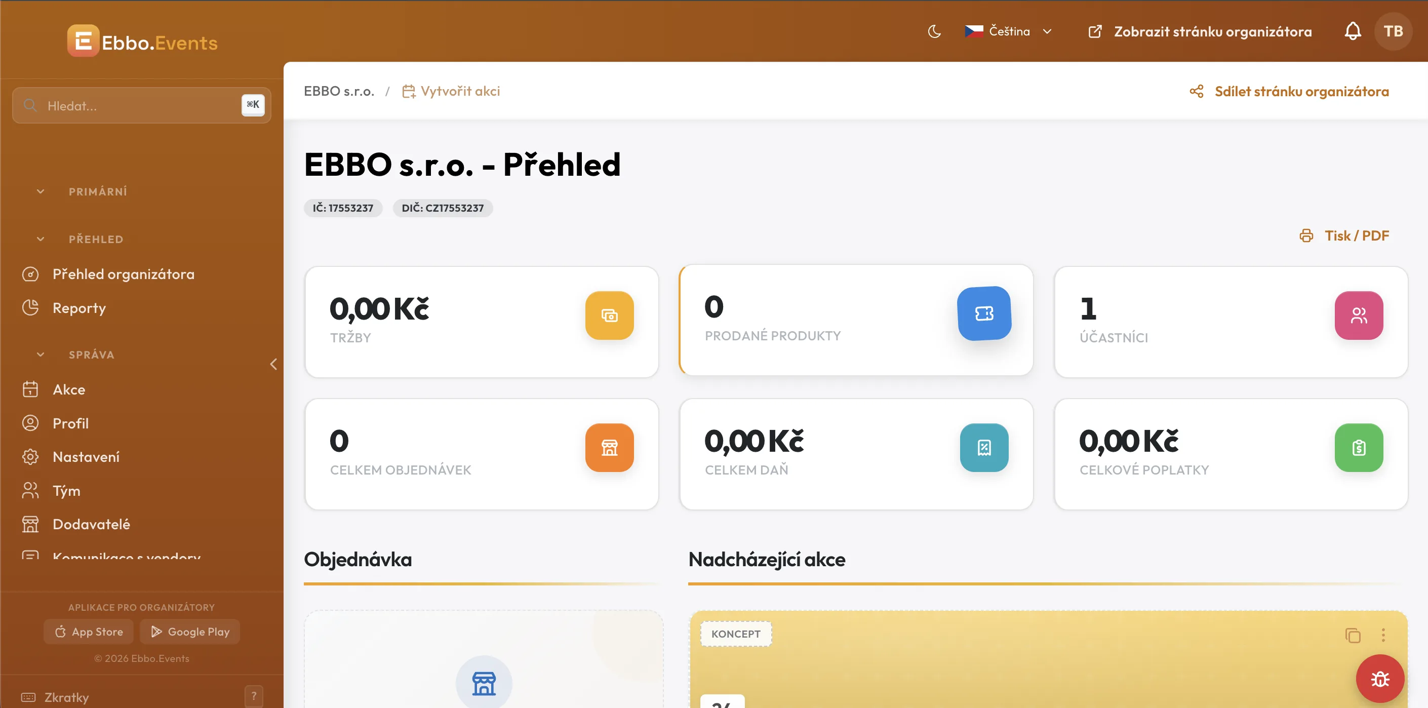 Platforma od organizátorů pro organizátory